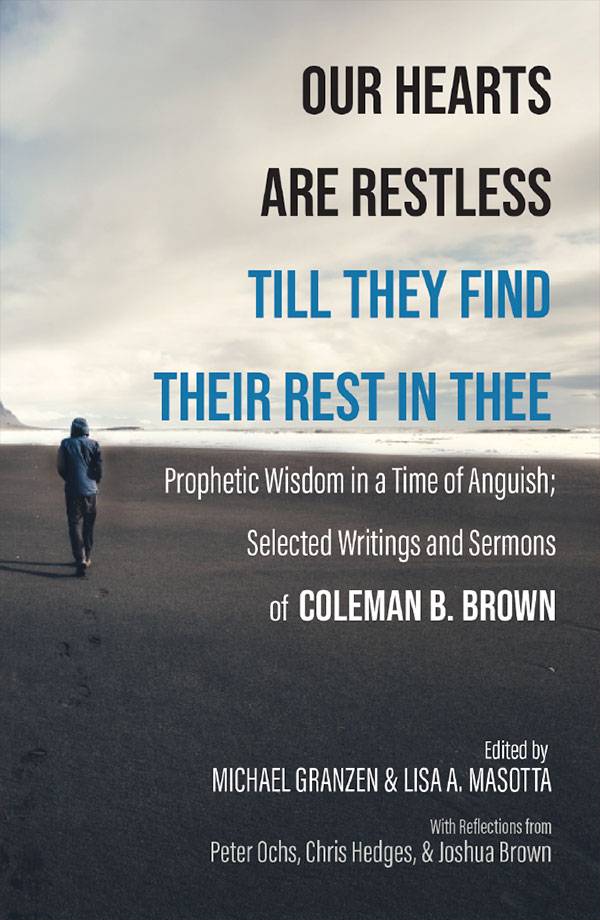 Cover of Coleman Brown's book shows a hooded person walking on the beach